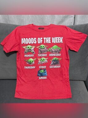 Star Wars Baby Yoda “Moods of the Week” Graphic Tee Boys Size L (10–12)